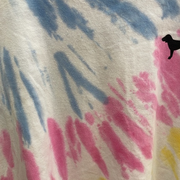 PINK Victoria's Secret Pink, Blue, Yellow, and White Tie-Dye Crop Top XS - Picture 8 of 13